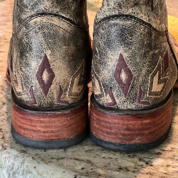 Circle G Corral Square toe cowboy/cowgirl boots Lt black/gray brown 8 - Picture 6 of 14